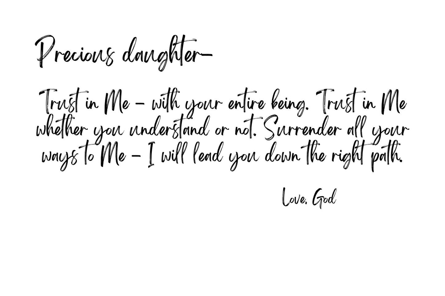 Precious Daughter - Trust in Him.